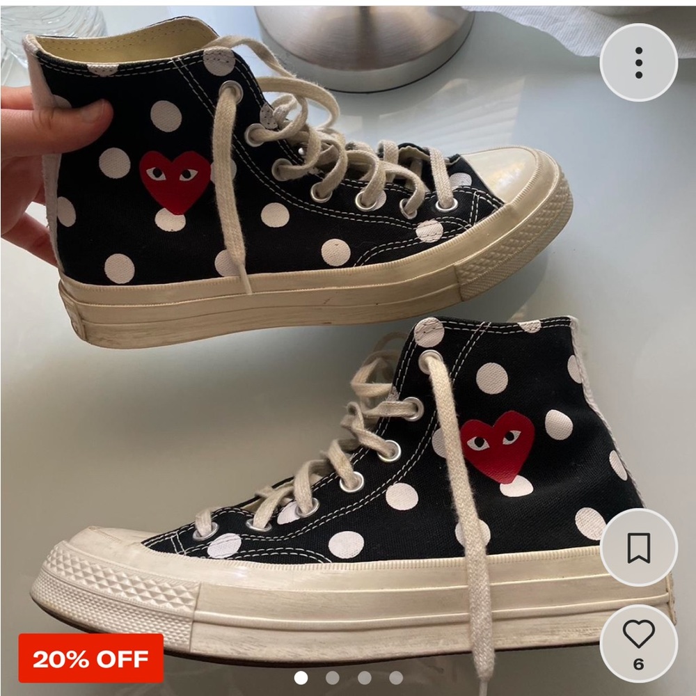 Comme des Garcons Play x Converse Polka Dot High-Top Sneakers Size: 7.5 W NO box